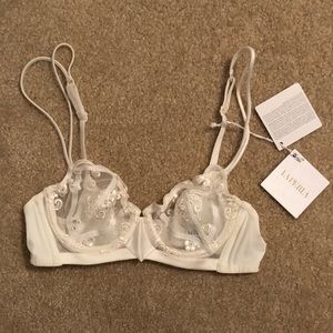 La Perla white lace bra.